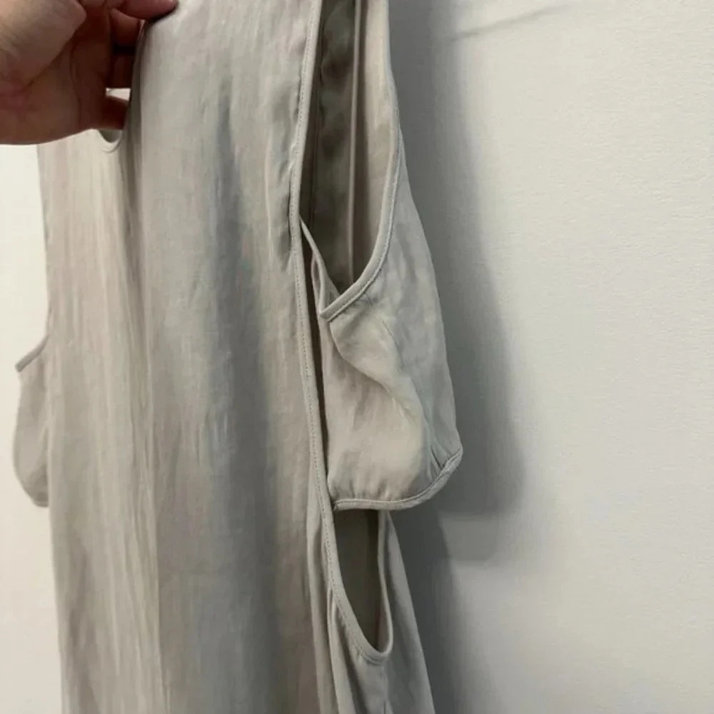 Oak + Fort Sleeveless Long Tank Top Grey Women's Medium - Picture 5 of 10